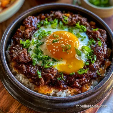 Dolsot Bibimbap Croustillant au Boeuf Fiche recette