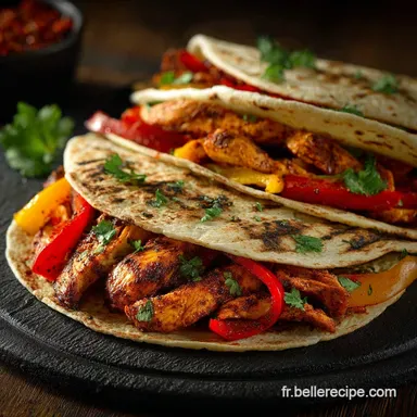 Fajitas au Poulet Fum&eacute;es et Piment&eacute;es Recette Facile et Maison Fiche recette