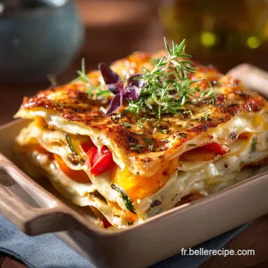 Lasagne aux l&eacute;gumes et fromage recette estivale ultracr&eacute;meuse