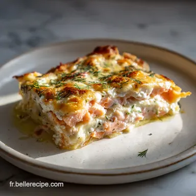 Recette Lasagnes Saumon Poireaux Ch&egrave;vre (55 min) Fiche recette