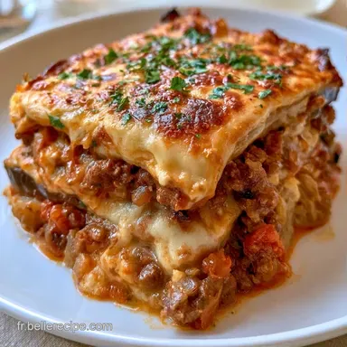 Moussaka Aubergine Viande Hach&eacute;e au Four Fiche recette