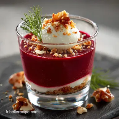 Mousse de Betterave Croquante Verrines Chic Ch&egrave;vre et Noisettes Fiche recette