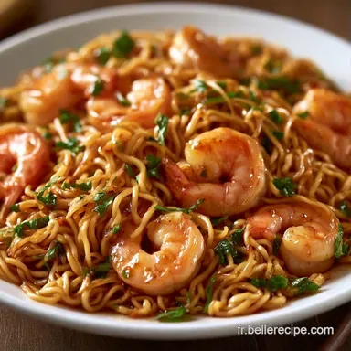 Nouilles Saut&eacute;es Crevettes Gingembre Wok Fiche recette