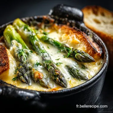 &OElig;uf cocotte aux asperges et au fromage Jaune coulant parfait
