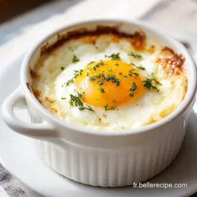 Oeuf Cocotte Au Four: Cr&egrave;me et Jaune Coulant Fiche recette
