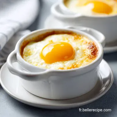 Oeuf Cocotte Au Four: Cr&egrave;me et Jaune Coulant