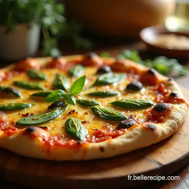 Recette Pizza aux &Eacute;pinards Maison Ricotta et Ail Confit Fiche recette