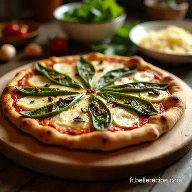 Pizza aux &Eacute;pinards Gourmande Ricotta Fum&eacute;e Pignons Croustillants Fiche recette
