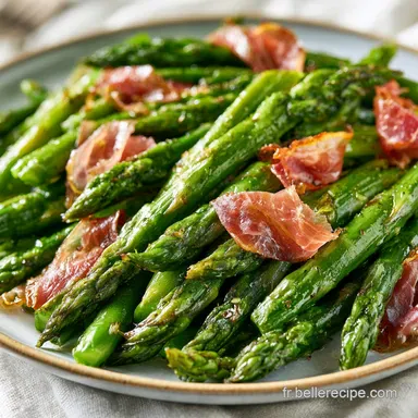 Po&ecirc;l&eacute;e D'Asperges Vertes Avec Coppa Fiche recette