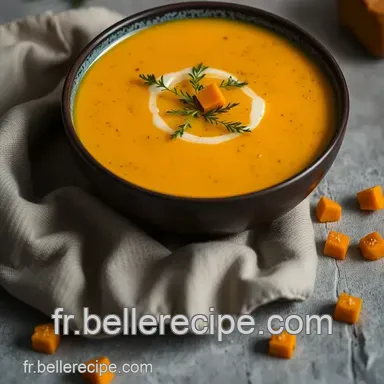 Potage Velout&eacute; de Courge Butternut : La Recette R&eacute;confortante de l'Automne Fiche recette
