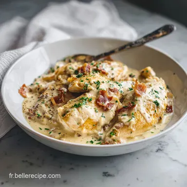 Poulet &agrave; la Cr&egrave;me Fra&icirc;che pour 4