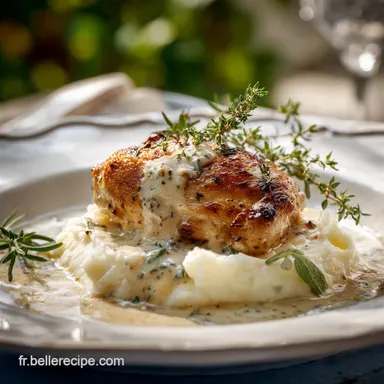 Poulet &agrave; la cr&egrave;me et pur&eacute;e maison Lauthentique Plat R&eacute;confortant