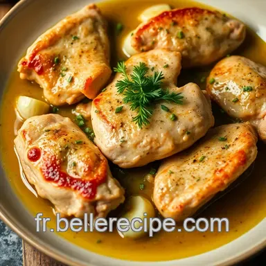 W Watchers Recettes : Poulet Vall&eacute;e d'Auge L&eacute;ger et Gourmand! Fiche recette