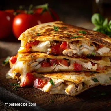 Quesadillas poulet tomate Recette facile et rapide au fromage coulant
