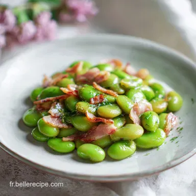 Recette aux F&egrave;ves : Po&ecirc;l&eacute;e de F&egrave;ves Fra&icirc;ches aux Lardons (30 min)