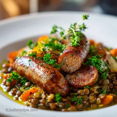 Recette de Lentilles Saucisses pour 4 Personnes Fiche recette
