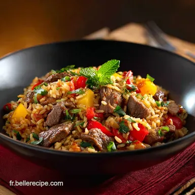 Riz saut&eacute; au B&oelig;uf Recette rapide pour un Wok Parfait Maison Fiche recette