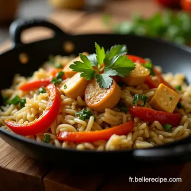 Recette Facile de Riz Saut&eacute; aux L&eacute;gumes et Tofu Croustillant Fiche recette