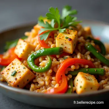 Le Riz Saut&eacute; aux L&eacute;gumes et Tofu Croustillant et Facile