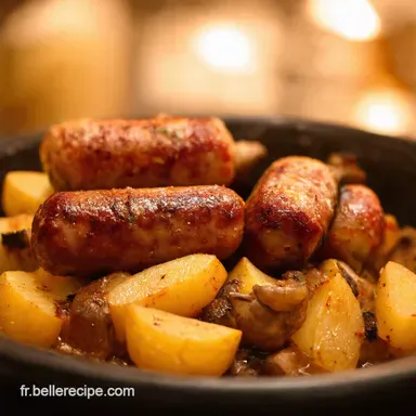 D&eacute;lice au Four Saucisses Pommes Champignons Mon Plat dAutomne Fiche recette