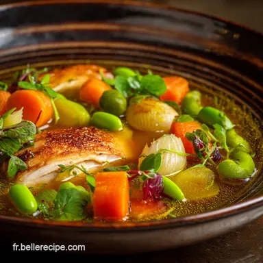 Soupe de Poulet aux L&eacute;gumes Le secret du Bouillon Dor&eacute; Fa&ccedil;on Bistrot Fiche recette