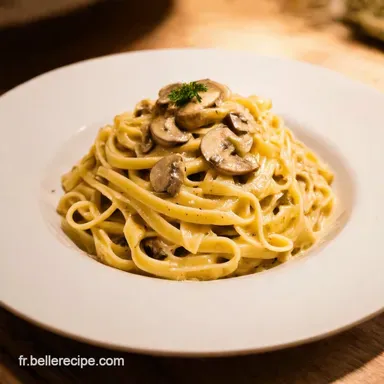 Tagliatelles Carbonara aux Champignons Savoureuses Le Bonheur Fiche recette