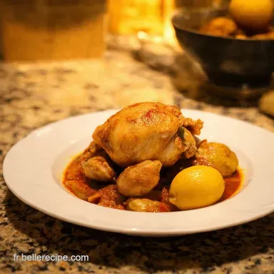 Tajine Traditionnel Poulet aux Citrons le Go&ucirc;t du Maroc Fiche recette
