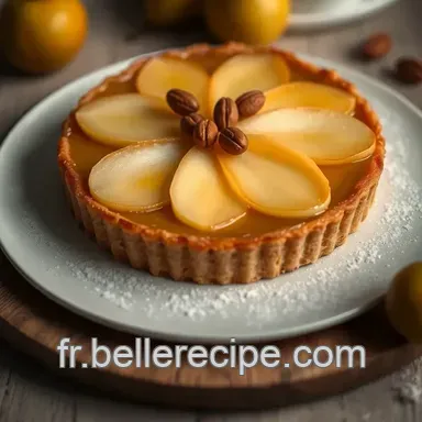 Tarte aux Poires Caram&eacute;lis&eacute;es et Amandes : Une Recette Poire Inoubliable Fiche recette