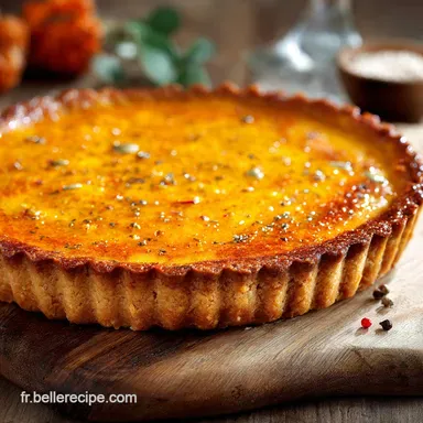 Tarte &agrave; la Citrouille Velours P&acirc;te sabl&eacute;e croustillante et &eacute;pices dautomne Fiche recette
