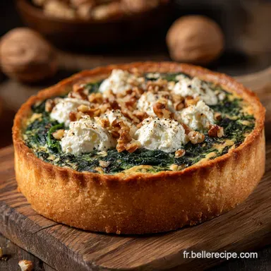 Tarte aux &eacute;pinards ch&egrave;vre et noix Recette fondante et croquante
