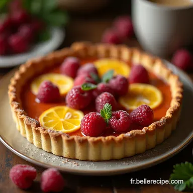 La Meilleure Tarte aux P&ecirc;ches et Framboises Recette Facile et Rustique Fiche recette