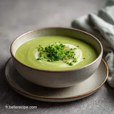 Velout&eacute; de Petit Pois pour 4 Personnes : Recette Soyeuse Fiche recette