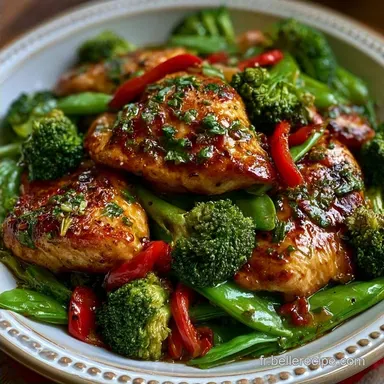 Wok Poulet L&eacute;gumes pour 4 Personnes