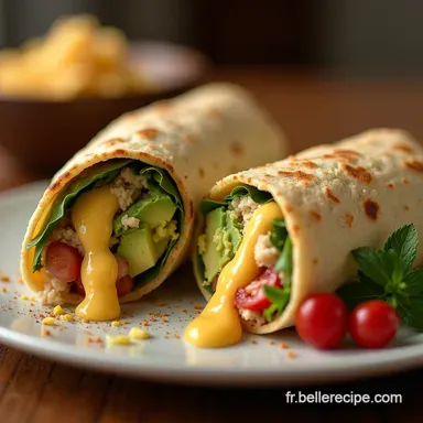 Recette Wrap Avocat et Cheddar Le D&eacute;jeuner Chic en 13 Minutes Fiche recette