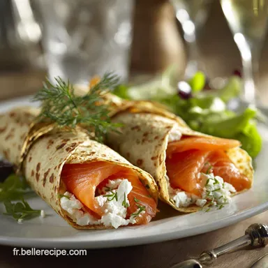 Wrap au saumon et ch&egrave;vre : Recette rapide, sans cuisson et &eacute;l&eacute;gante Fiche recette