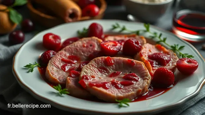 Filet de Canette aux Cerises et Vin Rouge