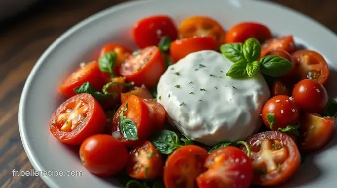 Salade de Burrata avec Tomates Cerises et Pesto