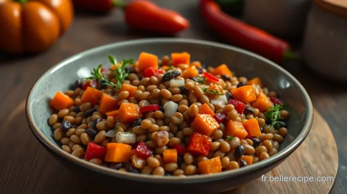 Salade de Lentilles Beluga aux Légumes Croquants et Vinaigrette au Miel