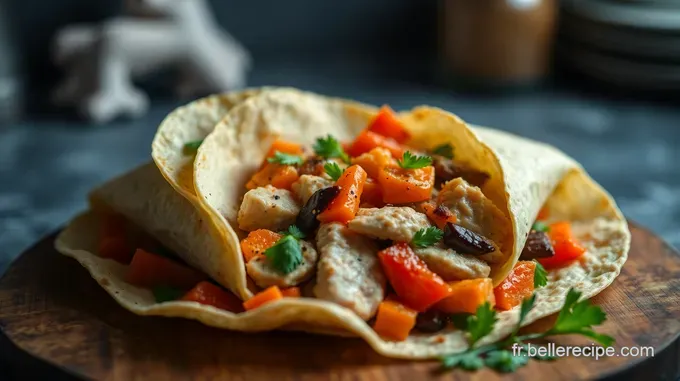 Wrap Poulet Savoureux aux Épices Méditerranéennes
