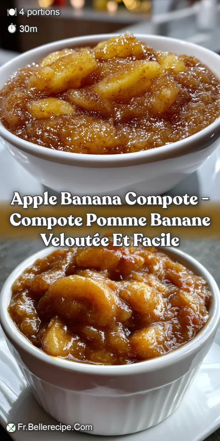 Apple Banana Compote - Compote Pomme Banane Velout&eacute;e et Facile