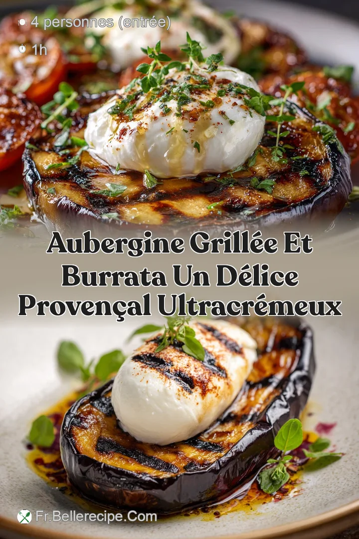 Aubergine grill&eacute;e et burrata un d&eacute;lice proven&ccedil;al ultracr&eacute;meux