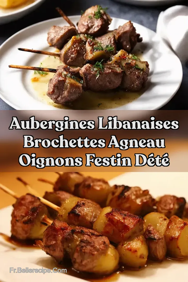 Aubergines Libanaises Brochettes agneau oignons Festin D&Eacute;t&eacute;
