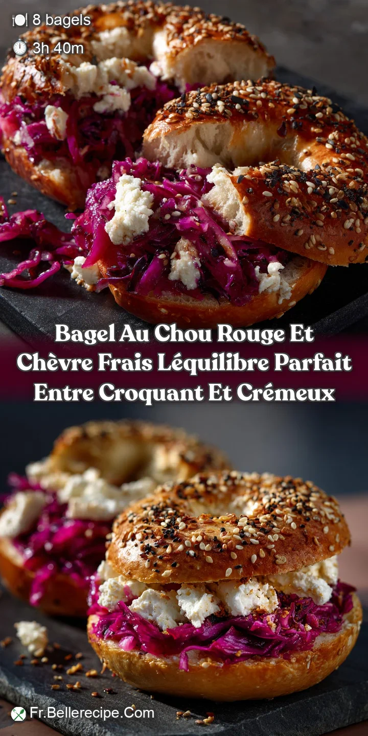 Bagel au chou rouge et ch&egrave;vre frais L&eacute;quilibre parfait entre croquant et cr&eacute;meux