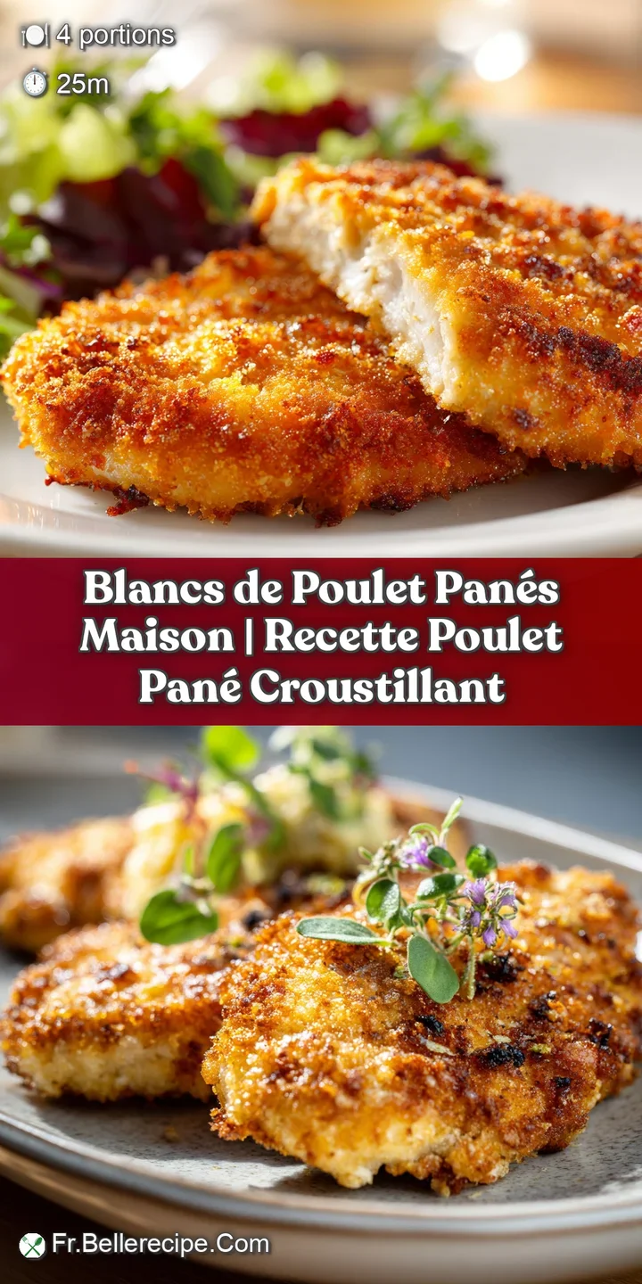 Close-up of a juicy, golden-crusted chicken cutlet revealing the tender white meat inside, glistening with savory juices.