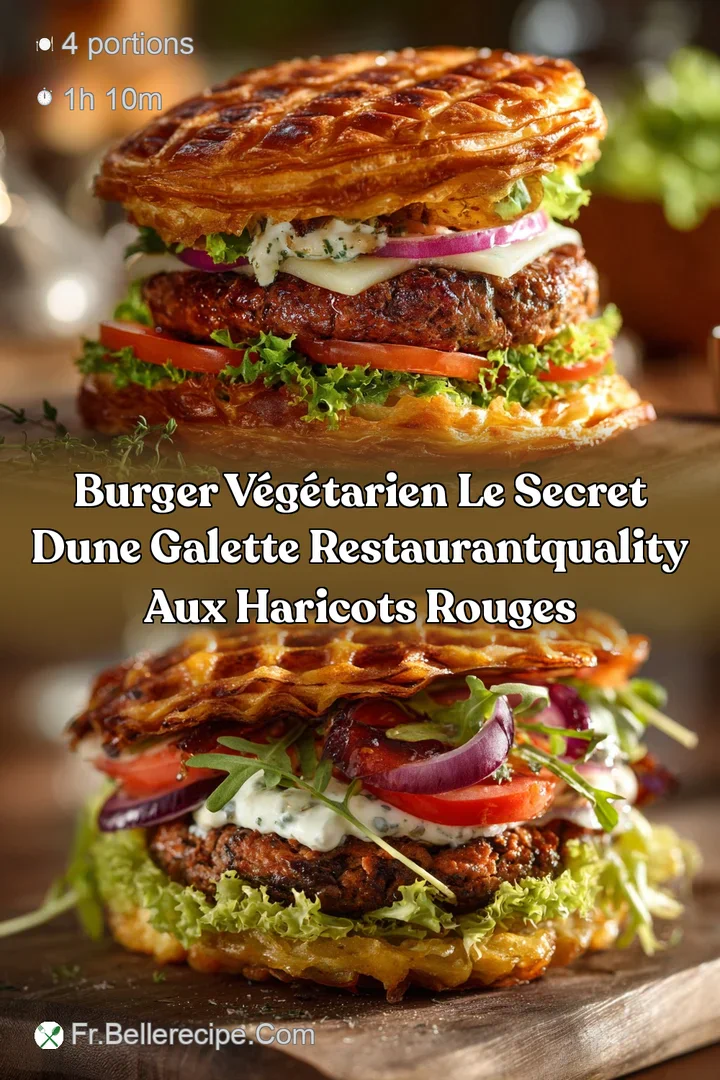 Burger v&eacute;g&eacute;tarien Le secret dune galette restaurantquality aux haricots rouges
