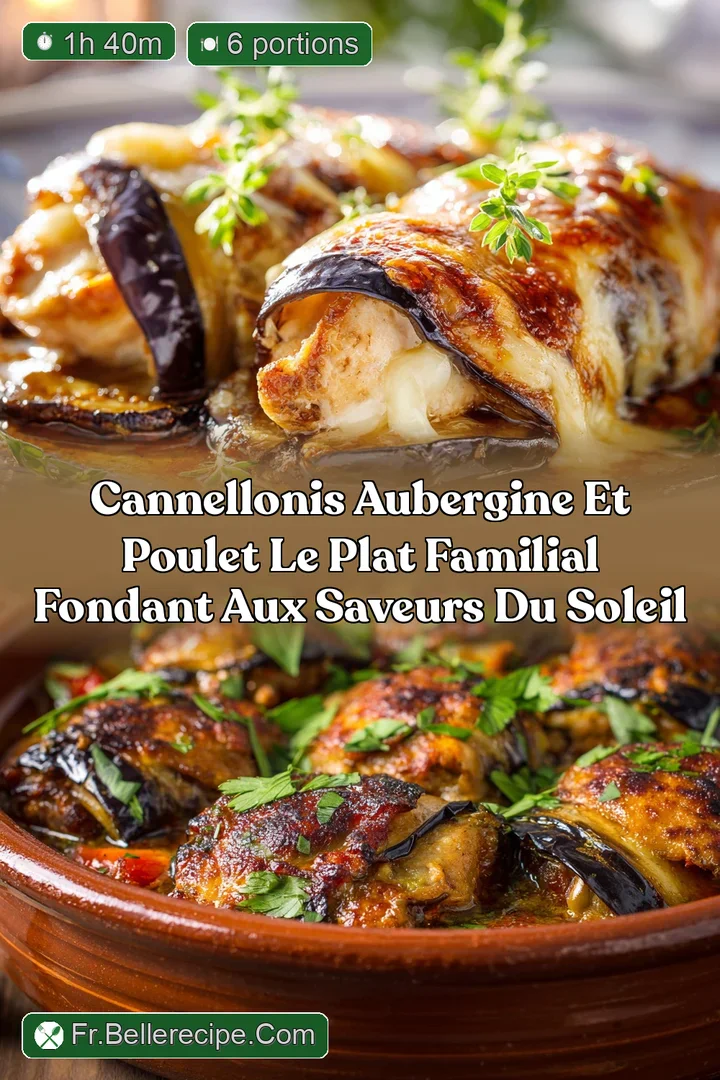 Cannellonis aubergine et poulet Le plat familial fondant aux saveurs du soleil