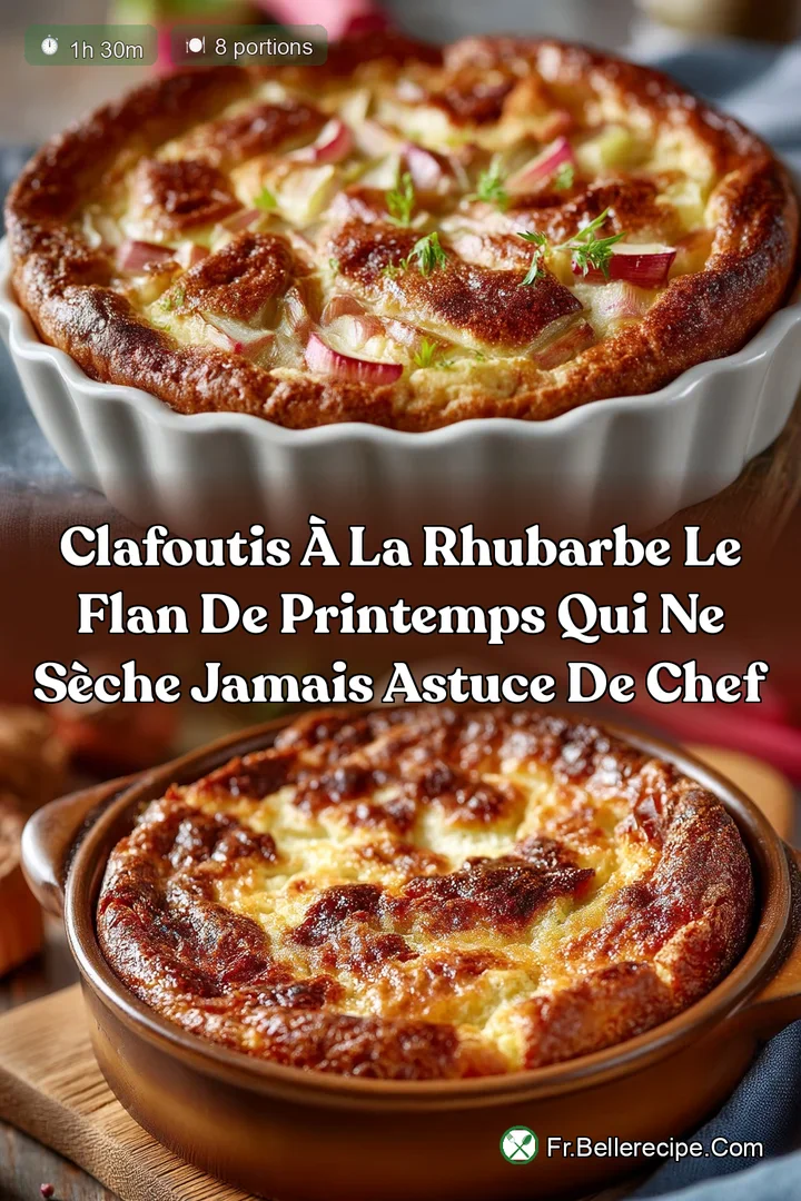 Clafoutis &agrave; la Rhubarbe Le flan de printemps qui ne s&egrave;che jamais astuce de chef