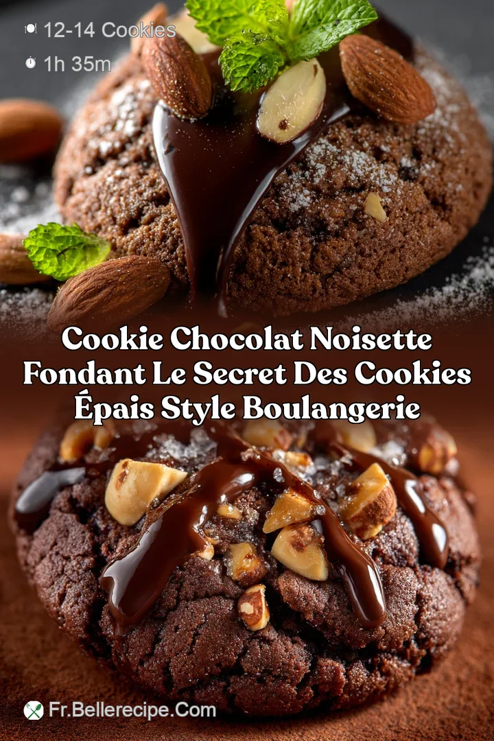 Cookie chocolat noisette fondant Le secret des cookies &eacute;pais style boulangerie
