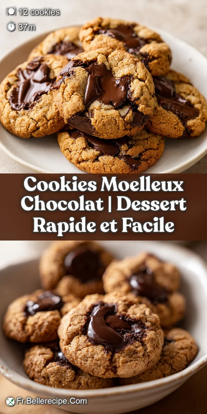 Gros plan sur un biscuit cass&eacute; r&eacute;v&eacute;lant un c&oelig;ur tendre et fondant avec du chocolat noir coulant et chaud.