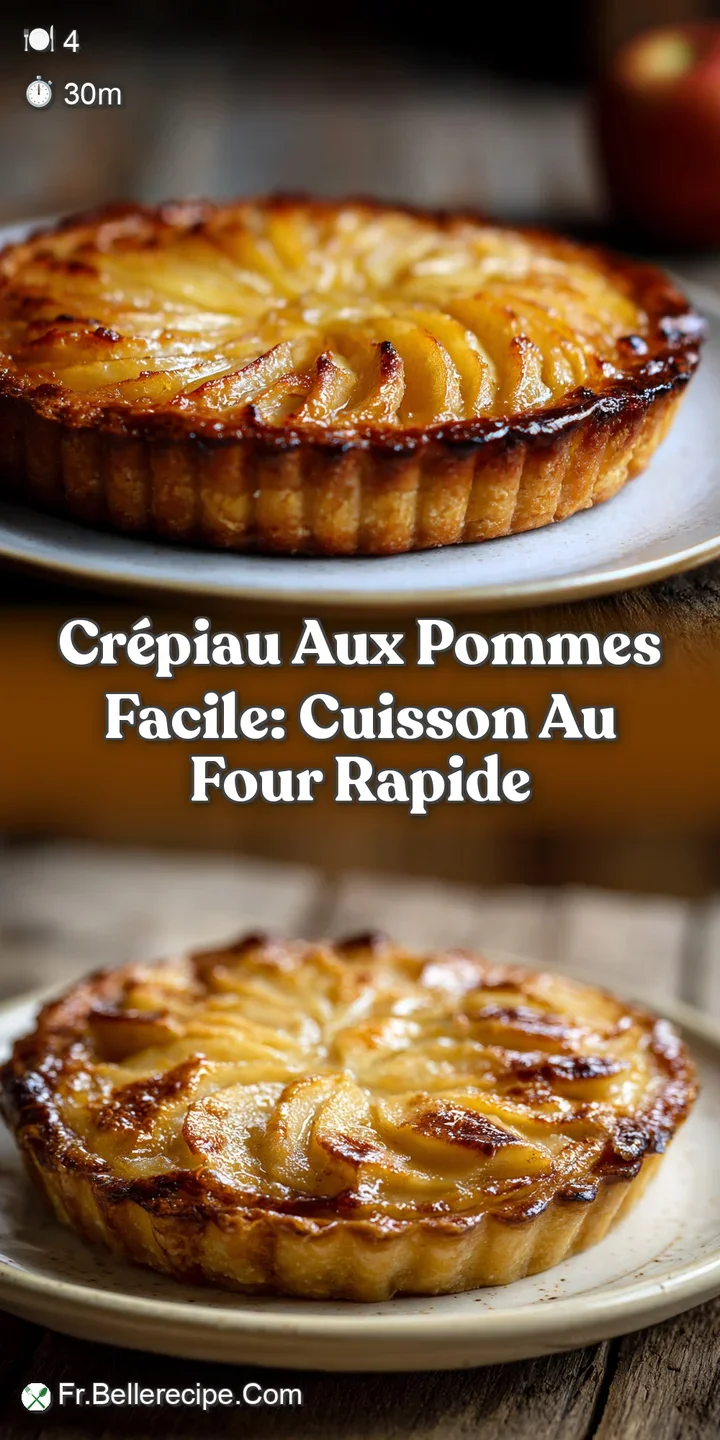 Close-up of the cr&eacute;piau. Apple slices glistening with butter and sugar, perfectly browned and bubbly. Hints of cinnamon vi...